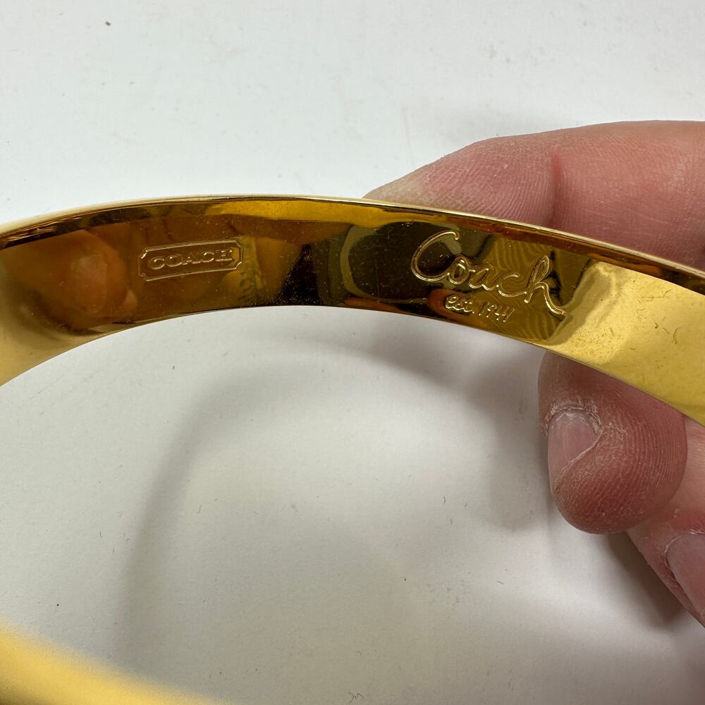 Coach Logo Enamel Bracelet Multicolor Gold Tone Color Blocked - Picture 3 of 4